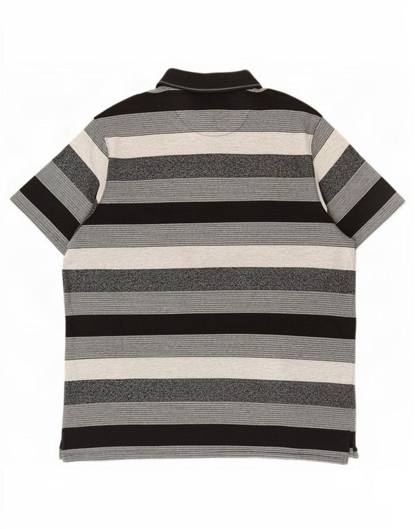 Pierre Cardin Herre Regular Fit Polo Shirt 3XL Gråstribet bomuld
