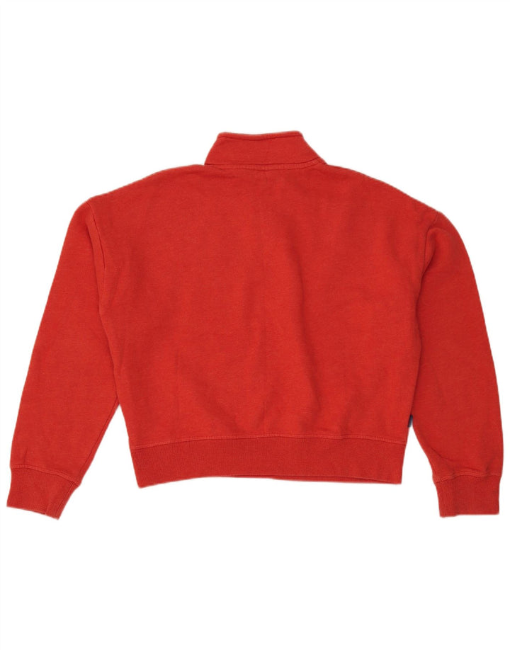 SUPERDRY Womens Oversized Crop Sweatshirt Jumper UK 12 Medium Red