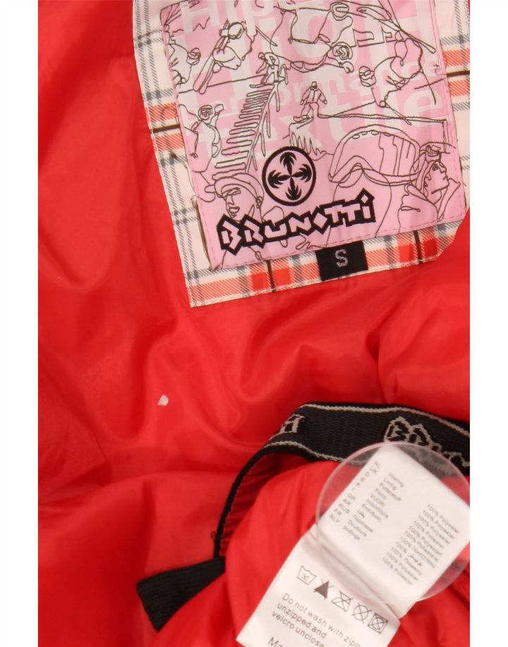 BRUNOTTI Dame Oversized Grafisk Windbreaker Jacket UK 10 Lille rød ternet
