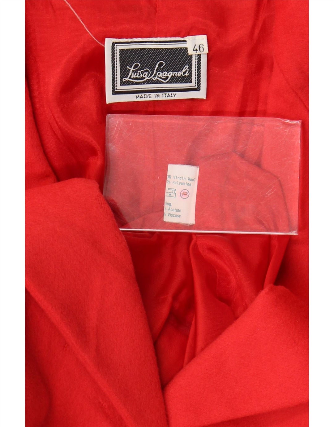 Luisa Spagnoli Dame 3-knaps blazerjakke IT 46 Large Red Virgin Wool