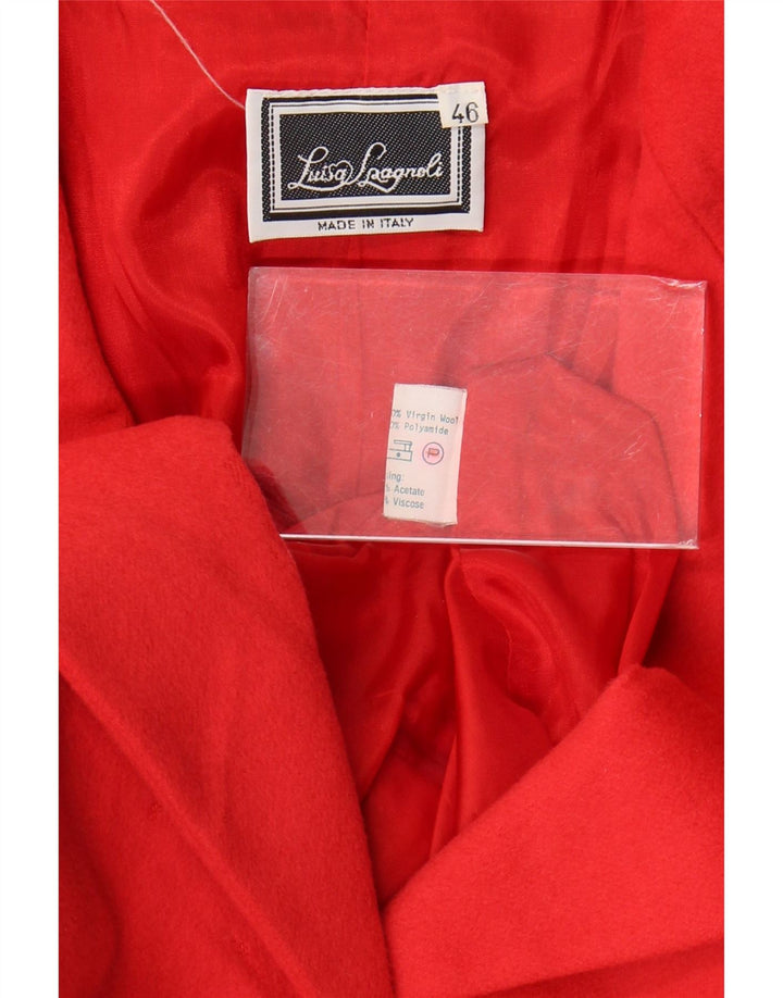 Luisa Spagnoli Dame 3-knaps blazerjakke IT 46 Large Red Virgin Wool