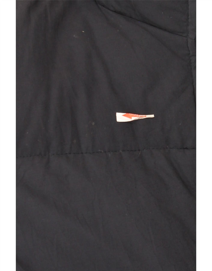 Merit Cup Dame hætte polstret frakke EU 42 Large Navy Blue Cotton