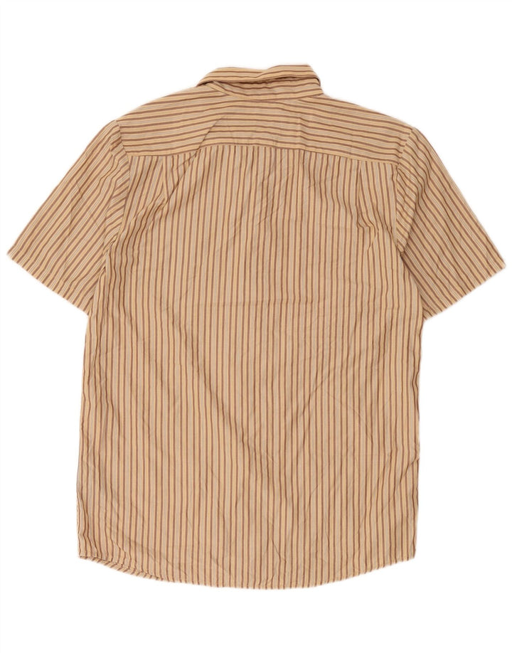 Volcom Herre kortærmet klassisk pasform skjorte mellembeige stribet polyester