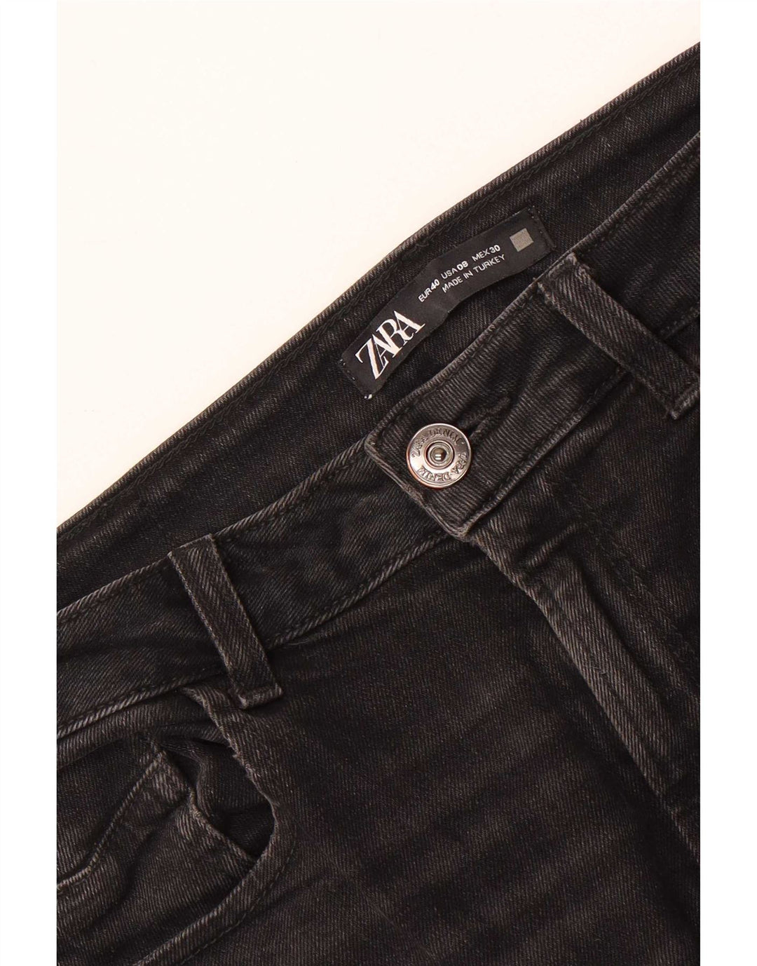 Zara Dame Slim Jeans EU 40 Medium W30 L27 Sort