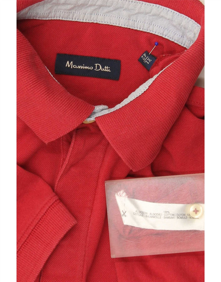 Massimo Dutti Herre Polo Shirt XL Rød Bomuld