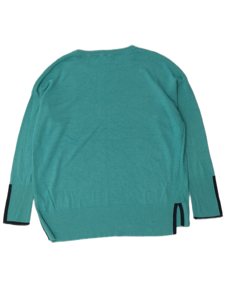 White Stuff Womens Oversized Boat Neck Jumper Sweater UK 16 Large Turkis