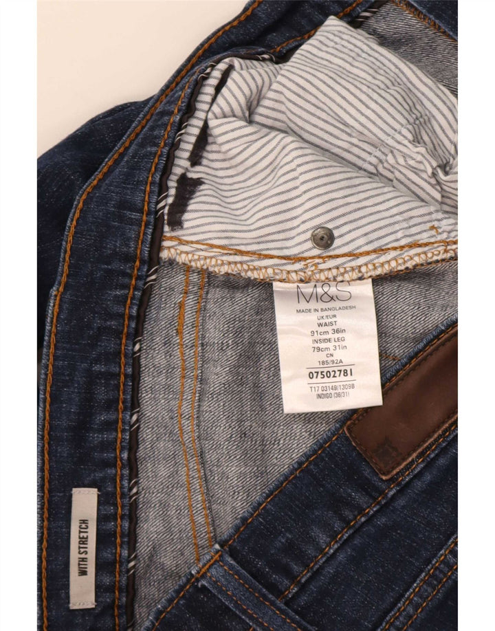 Marks & Spencer Straight Jeans til mænd W36 L31 Marineblå bomuld