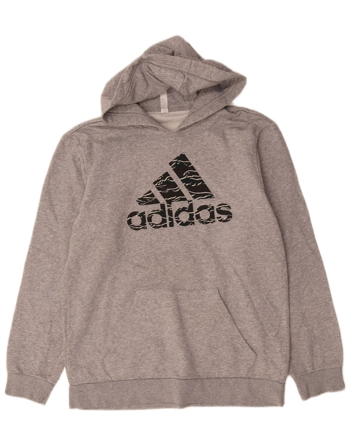Adidas Grafisk hættetrøje til mænd mellemgrå bomuld