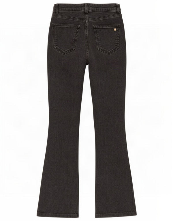 Zara Dame Flared Jeans EU 36 XS W26 L30 Sort Bomuld