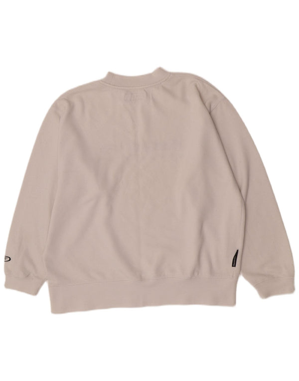 Reebok Womens Grafisk Sweatshirt Jumper US 12 Stor hvid bomuld
