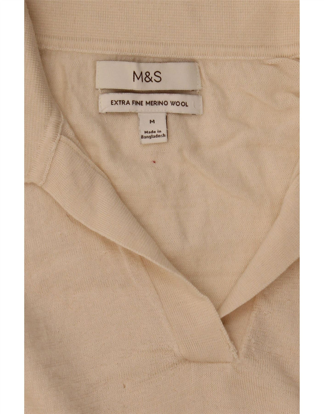 Marks & Spencer Dame Polo Neck Jumper Sweater UK 12 Medium Beige Uld