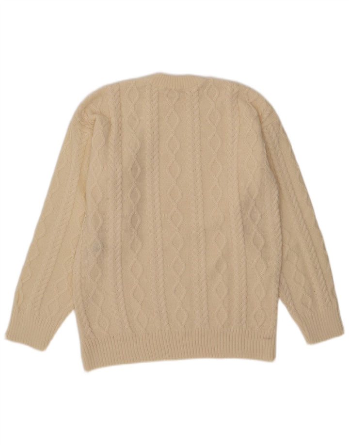 Vintage herre rund hals sweater lille beige