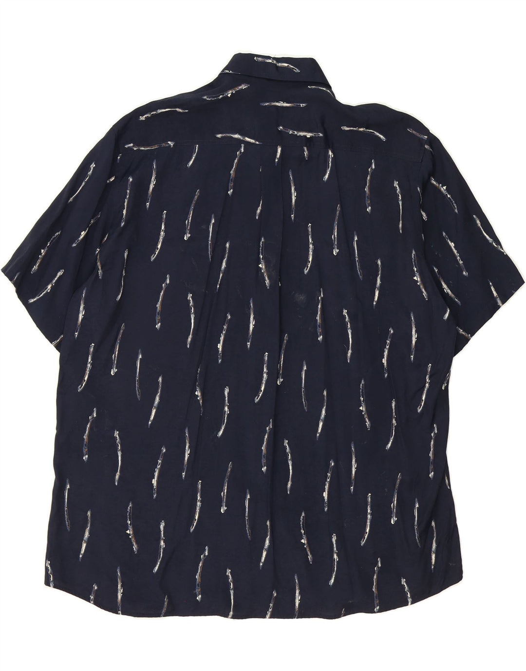 TILMAS Mens Abstract Pattern Short Sleeve Shirt 2XL Navy Blue Vintage Tilmas and Second-Hand Tilmas from Messina Hembry 