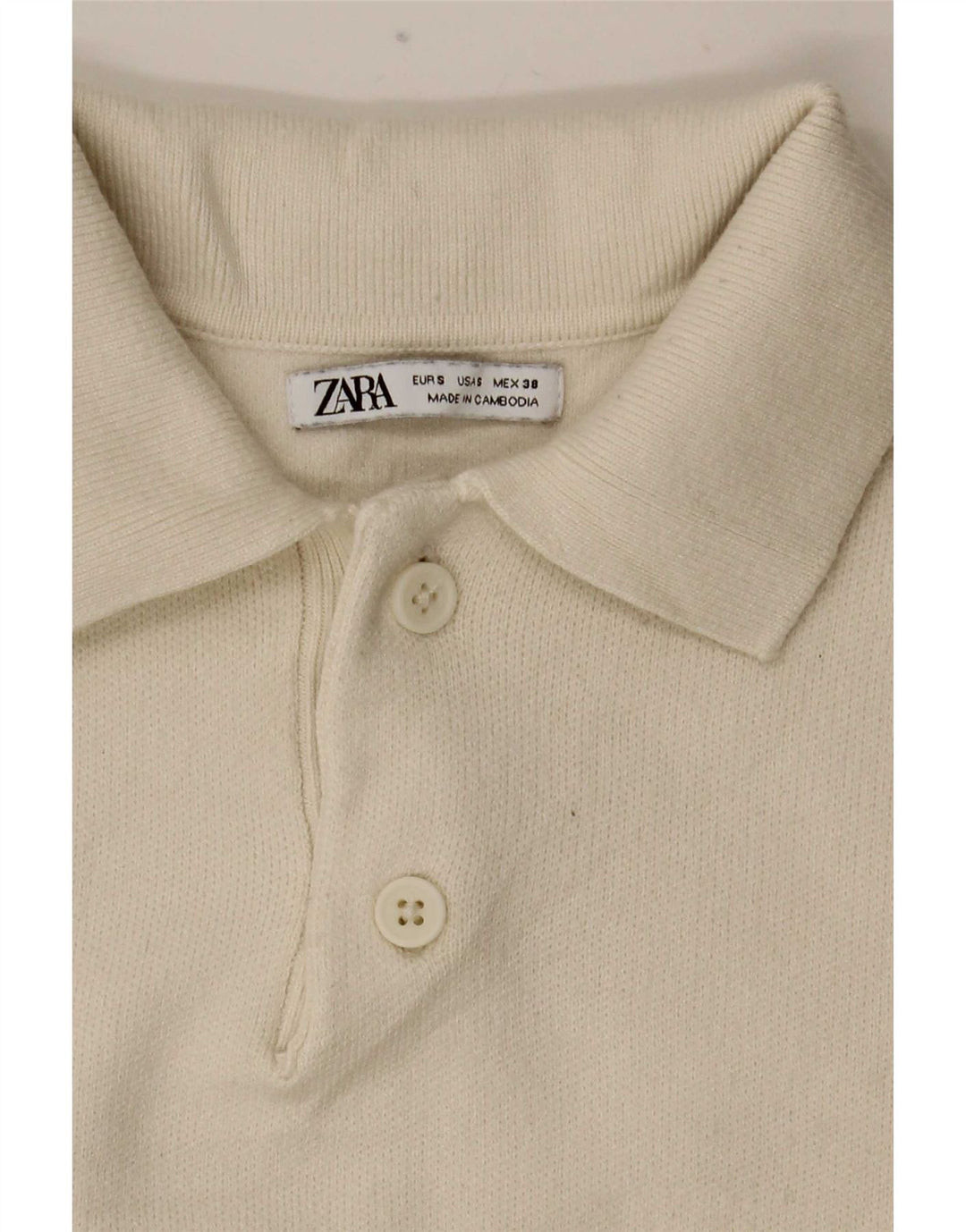 Zara Herre Polo Neck Jumper Sweater Small Off White