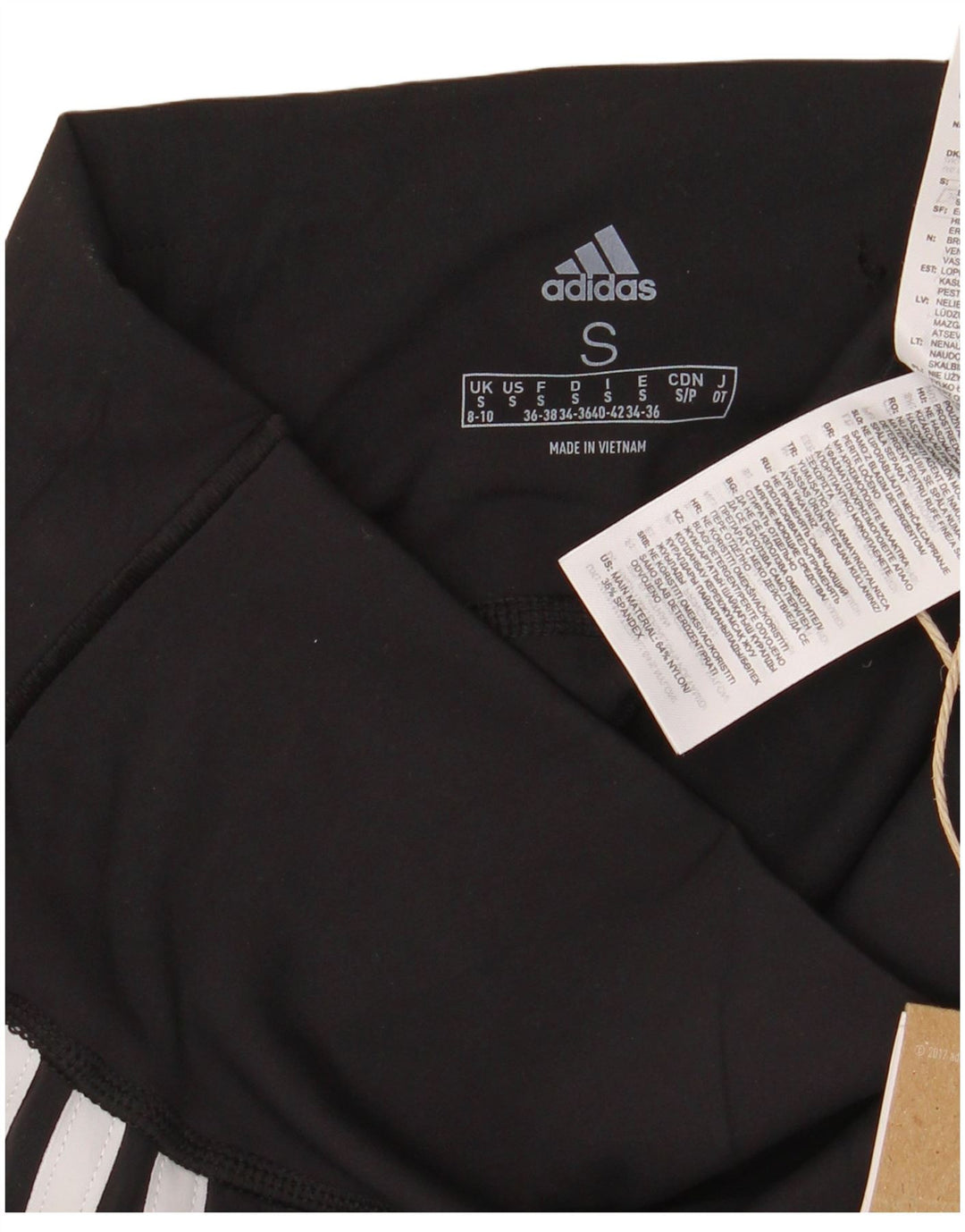 Adidas Dame Capri Leggings UK 8/10 Small Black Nylon