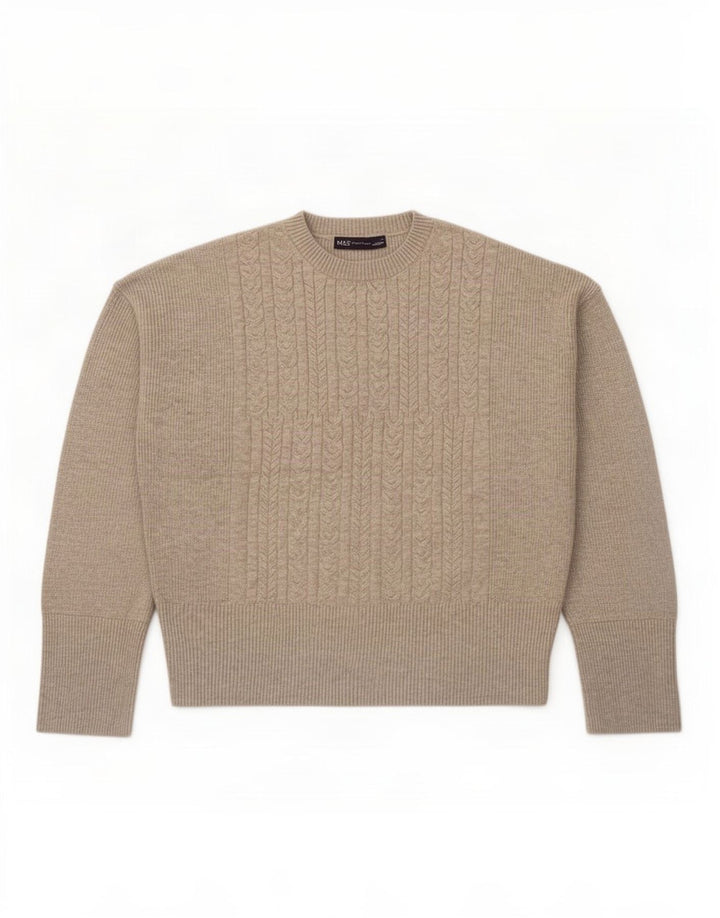 Marks & Spencer dame sweater med rund hals i overstørrelse UK 14 mellemgrå