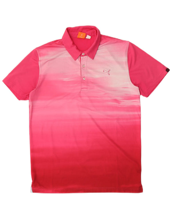 Puma mænds abstrakt mønster poloshirt Medium Pink Polyester