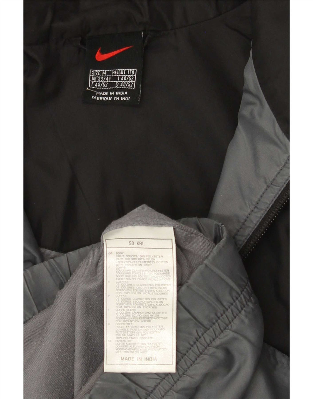 Nike Træningsdragt til mænd, topjakke UK 39/41 Medium Grey Colourblock Polyester