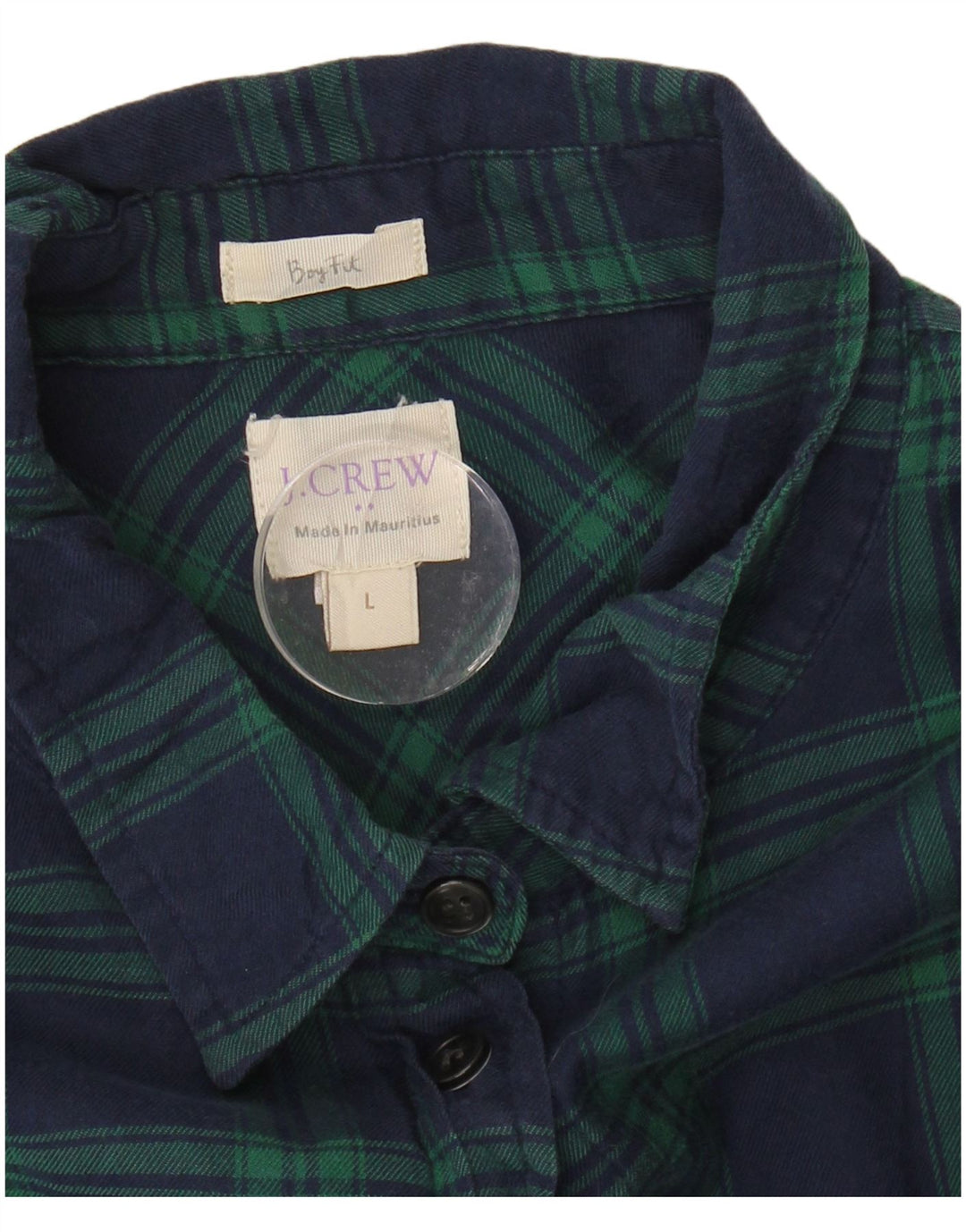 J. Crew Dameskjorte Stor marineblå ternet