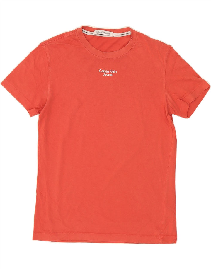 CALVIN KLEIN JEANS Mens T-Shirt Top Large Red Cotton Vintage Calvin Klein Jeans and Second-Hand Calvin Klein Jeans from Messina Hembry 