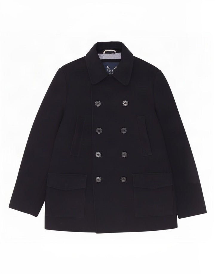 Crew Clothing Herre Ærtefrakke UK 40 Large Navy Blue Wool