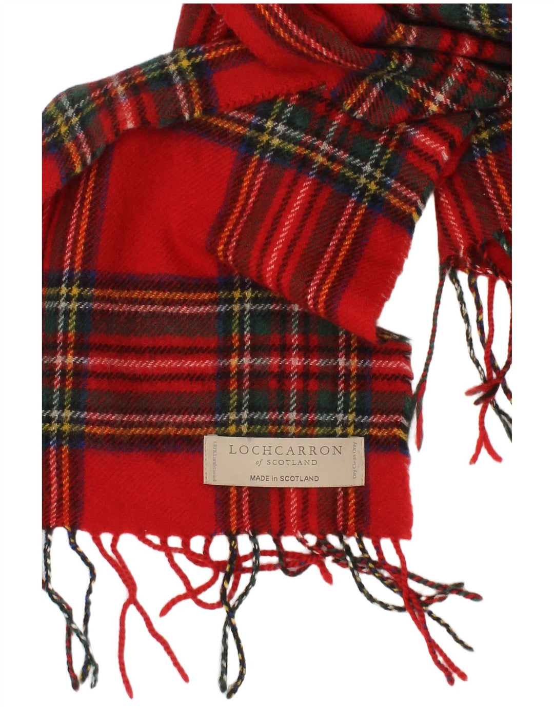 Vintage herre rektangel tørklæde One Size rød plaid lammeuld Classic
