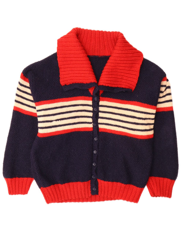 Vintage dame cardigan sweater UK 14 Stor marineblå stribet