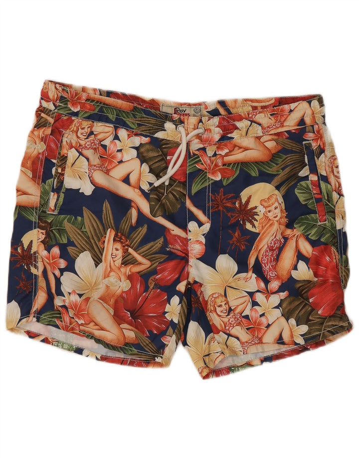 ROY ROGERS Badeshorts til mænd, store flerfarvede blomsterpolyester