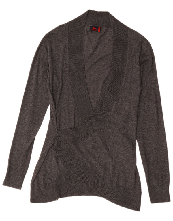 Kappa Dame V-hals sweater UK 16 Stor Grå Polyacryl