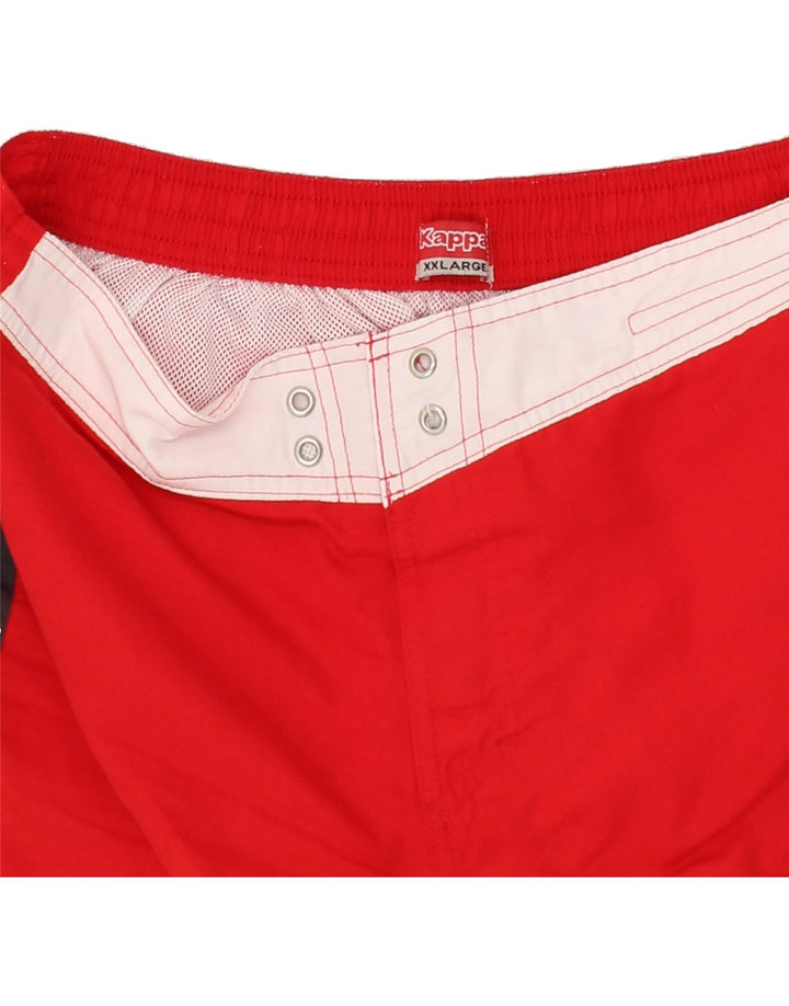KAPPA Boys Graphic Swimming Shorts 11-12 Years 2XL Red Vintage Kappa and Second-Hand Kappa from Messina Hembry 