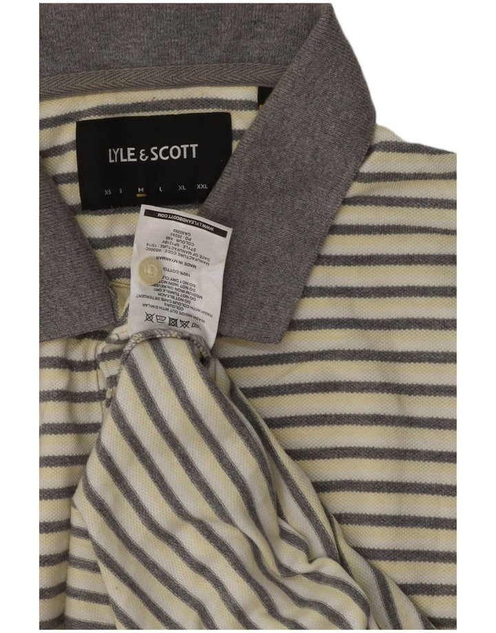 Lyle & Scott Herre poloshirt Medium Off White Stribet bomuld