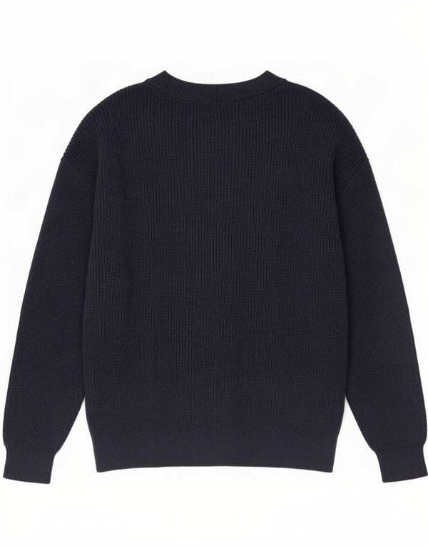 Marks & Spencer Mens V-Neck Jumper Sweater Large Navy Blue Cotton