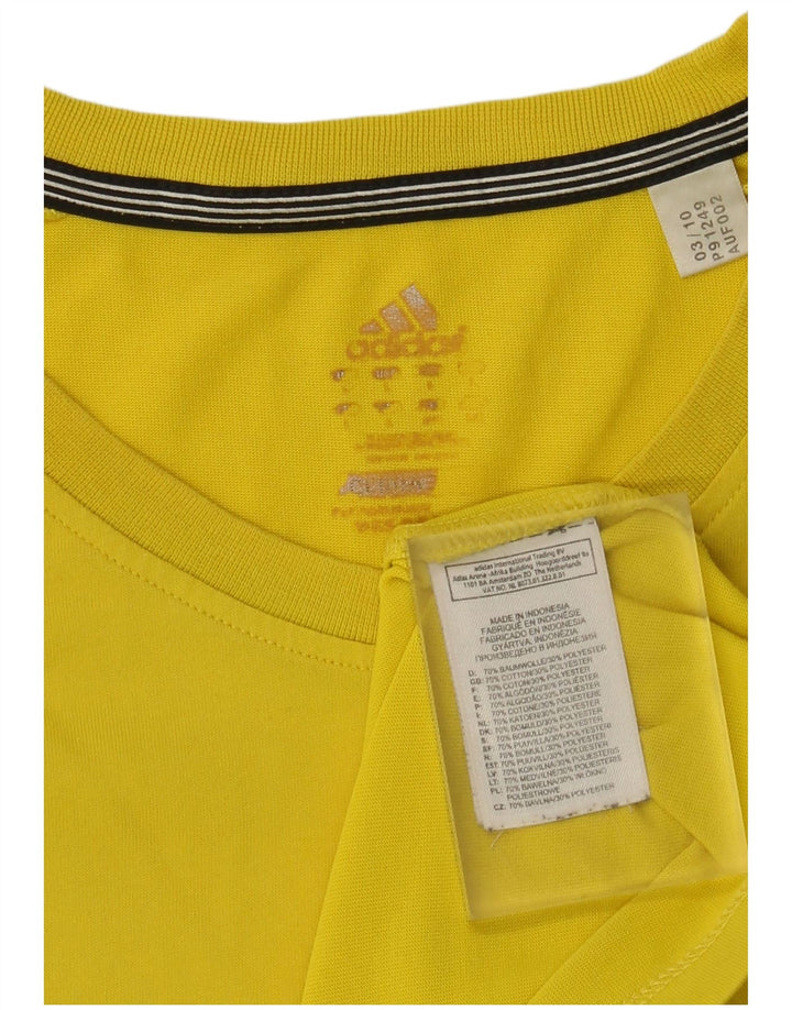 Adidas Herre Climalite T-Shirt Top Stor Gul Bomuld