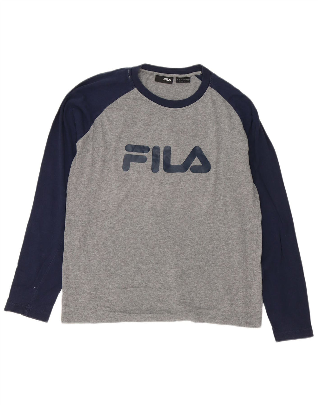 Fila Herre Grafisk Top Langærmet Lille Grå Colourblock Bomuld