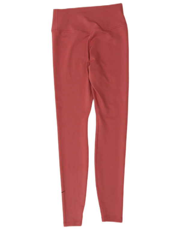 NIKE Dame Dri Fit Leggings UK 8 Small Pink Polyester