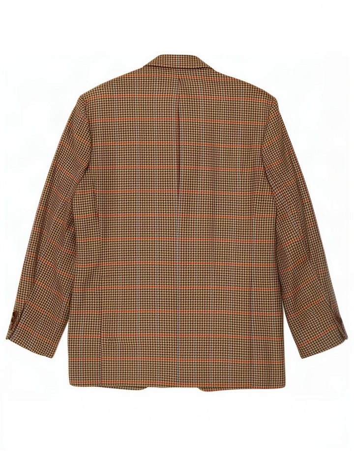Dacks herre 2-knaps blazerjakke UK 38 Medium Brown Houndstooth Wool