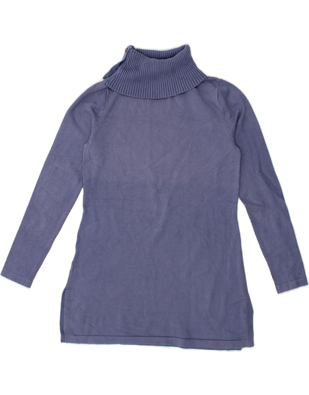 LAURA ASHLEY Womens Button Neck Jumper Sweater UK 10 Small Blue Cotton Vintage Laura Ashley and Second-Hand Laura Ashley from Messina Hembry 