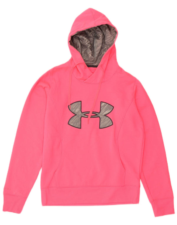 Under Armour Dame Cold Gear Grafisk Hoodie Jumper UK 10 Small Pink
