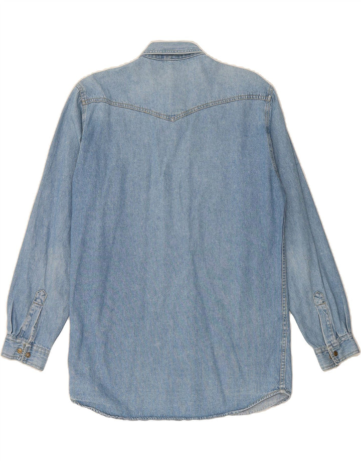 VINTAGE Mens Denim Shirt Size 16 Large Blue Cotton Vintage Vintage and Second-Hand Vintage from Messina Hembry 