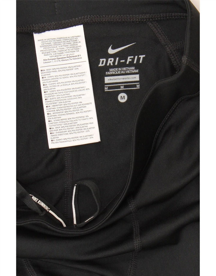 Nike Dame Dri Fit Leggings UK 12 Medium Sort Polyester