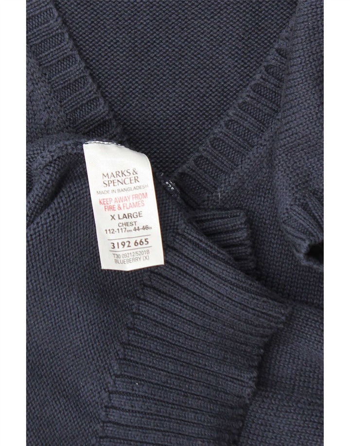 Marks & Spencer Herrevest Tank Top XL Marineblå Bomuld
