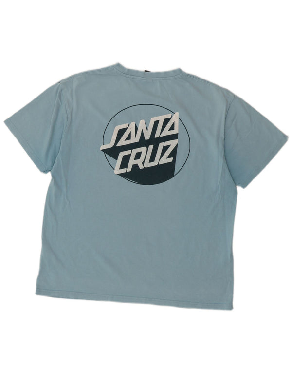 Santa Cruz Herre grafisk T-shirt Top Medium Blue Bomuld