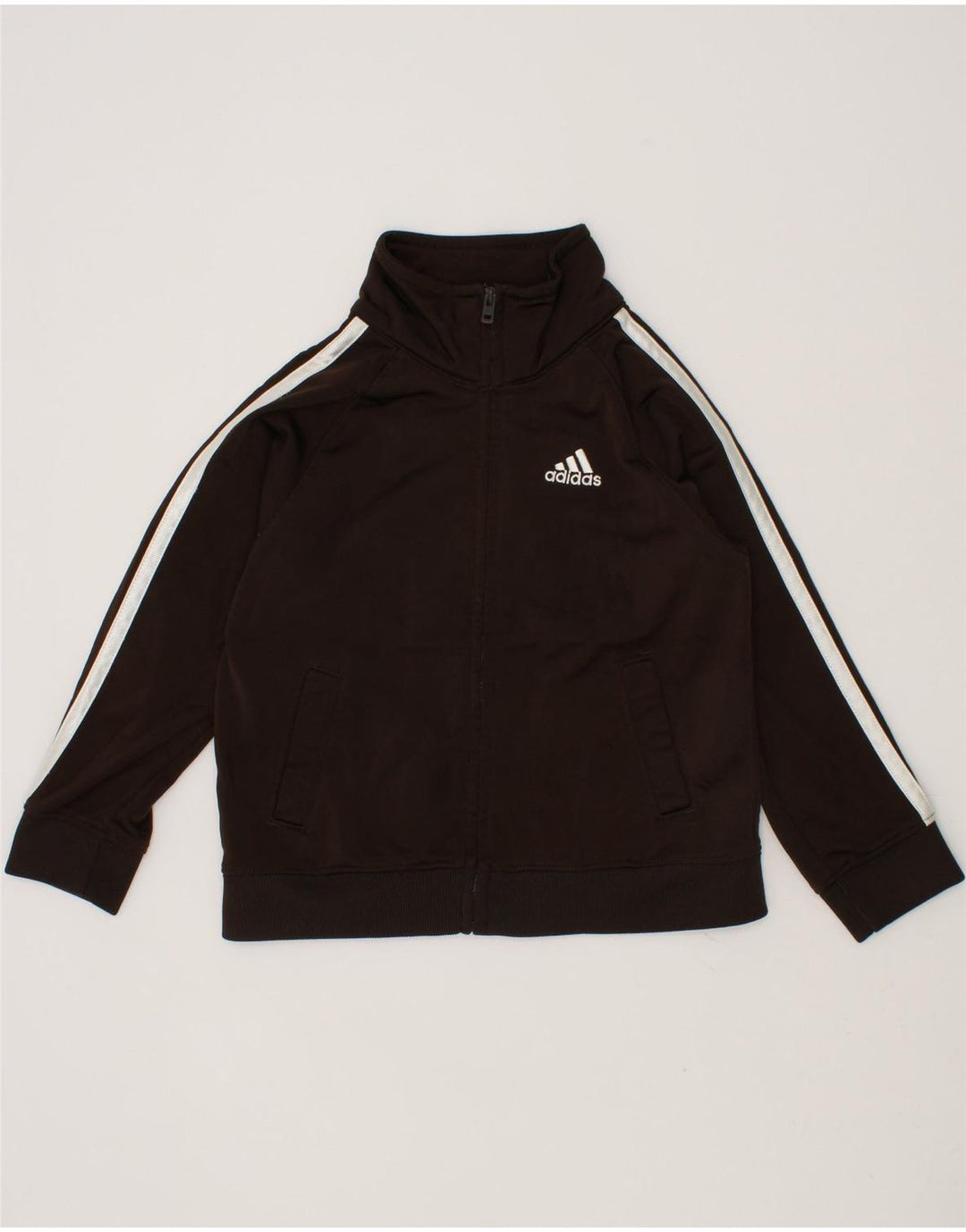 ADIDAS Boys Graphic Tracksuit Top Jacket 2-3 Years Brown Polyester Vintage Adidas and Second-Hand Adidas from Messina Hembry 