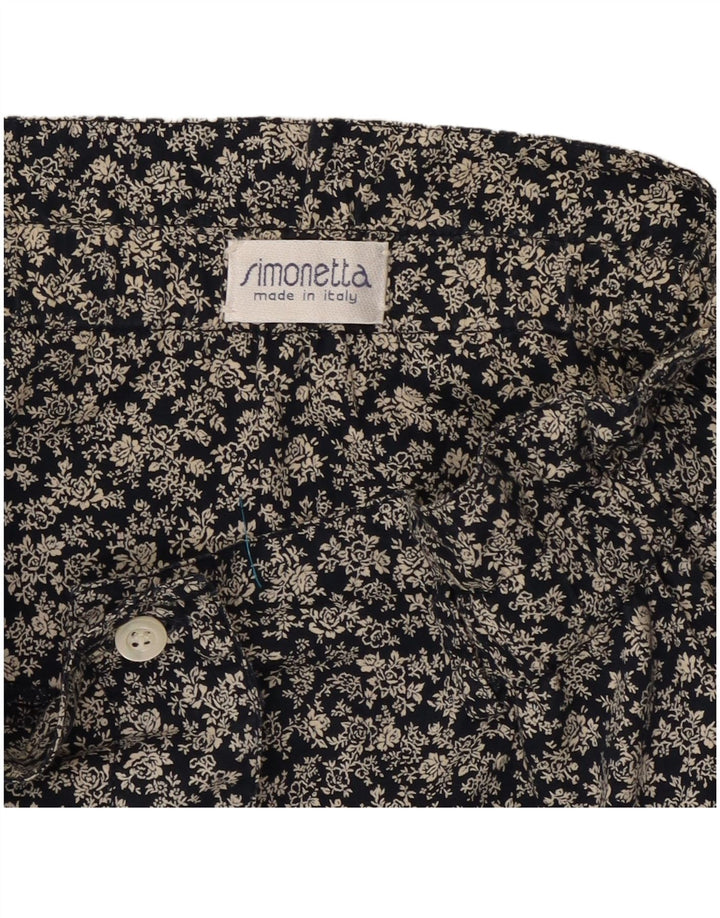 Simonetta Kvinder Plisseret A-Line nederdel W26 Small Navy Blue Floral