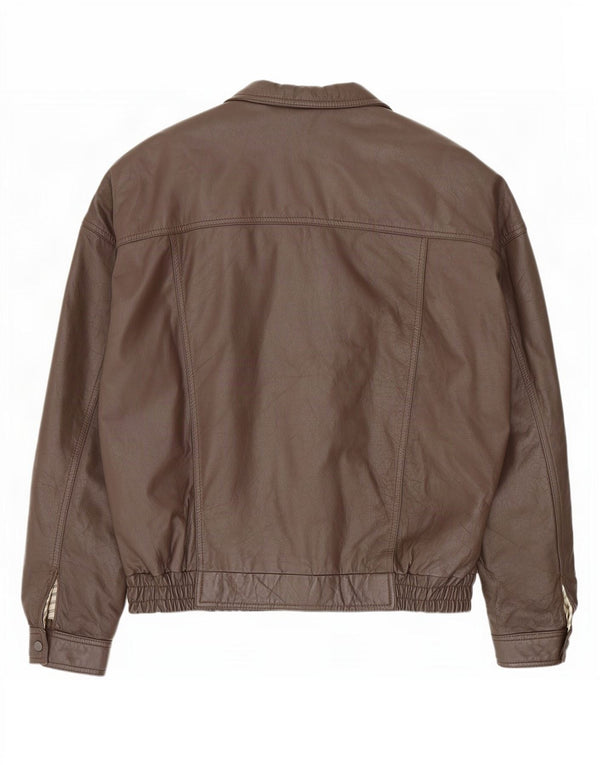 Vintage Herre Bomber Læderjakke IT 58 4XL Brun