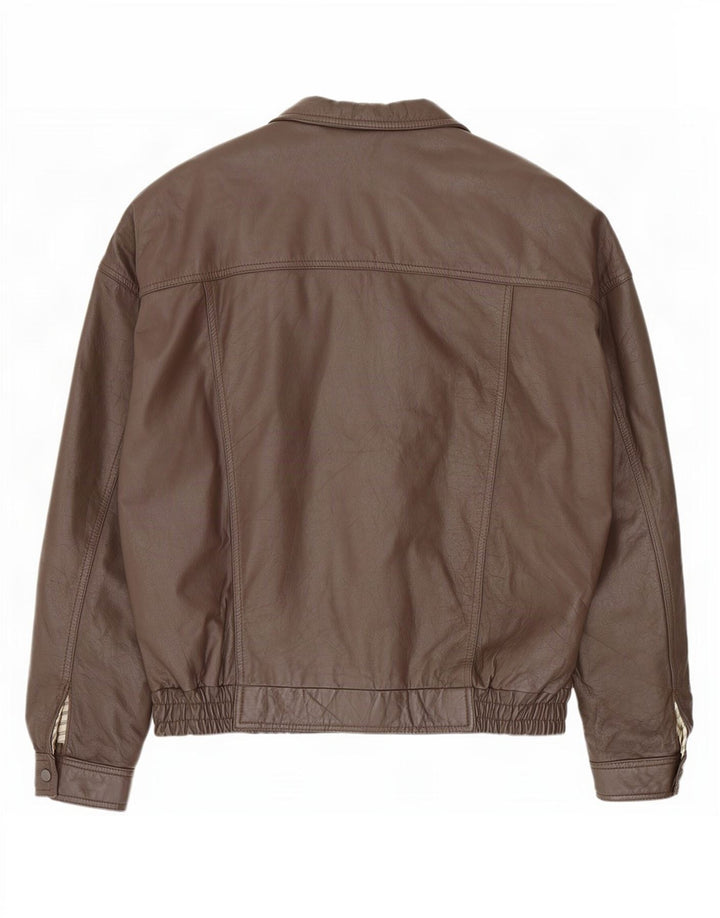 Vintage Herre Bomber Læderjakke IT 58 4XL Brun