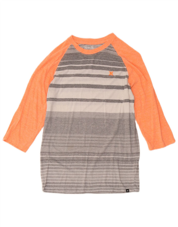 Hurley Dame Premium Fit Top 3/4 ærme UK 10 Lille grå stribet polyester