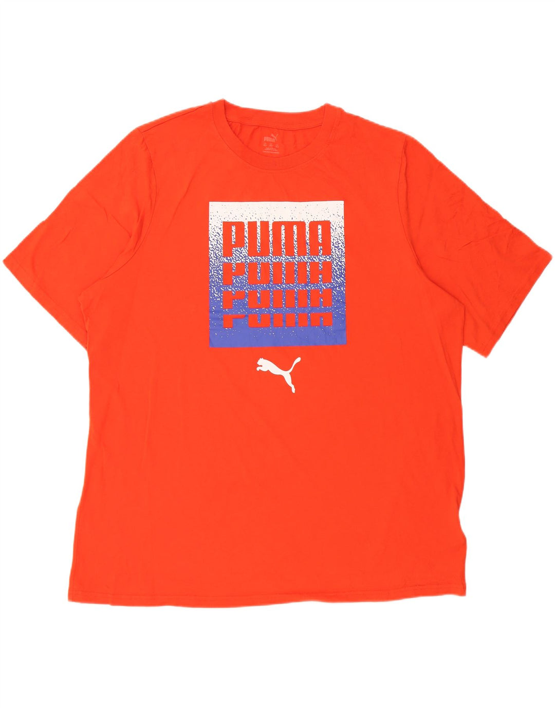 PUMA Herre grafisk T-shirt Top 2XL Orange Bomuld