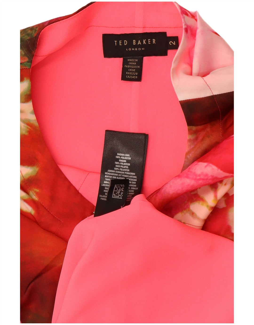 Ted Baker Kvinders Skede Kjole Størrelse 2 Lille Flerfarvet Floral Polyester