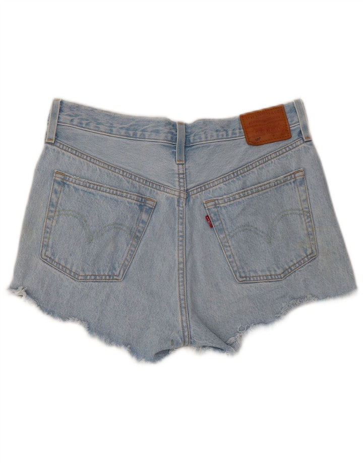 LEVI'S Womens 501 Distressed Denim Shorts W28 Medium Blue Bomuld